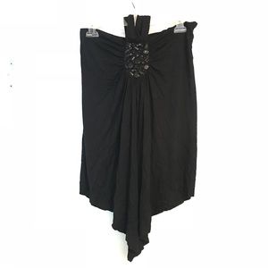 Robert Rodriguez Black Halter Embellished Sexy Top